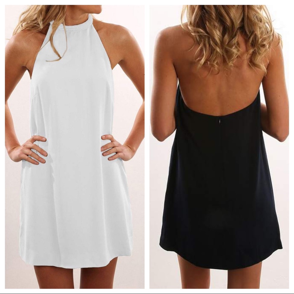 White halter dress